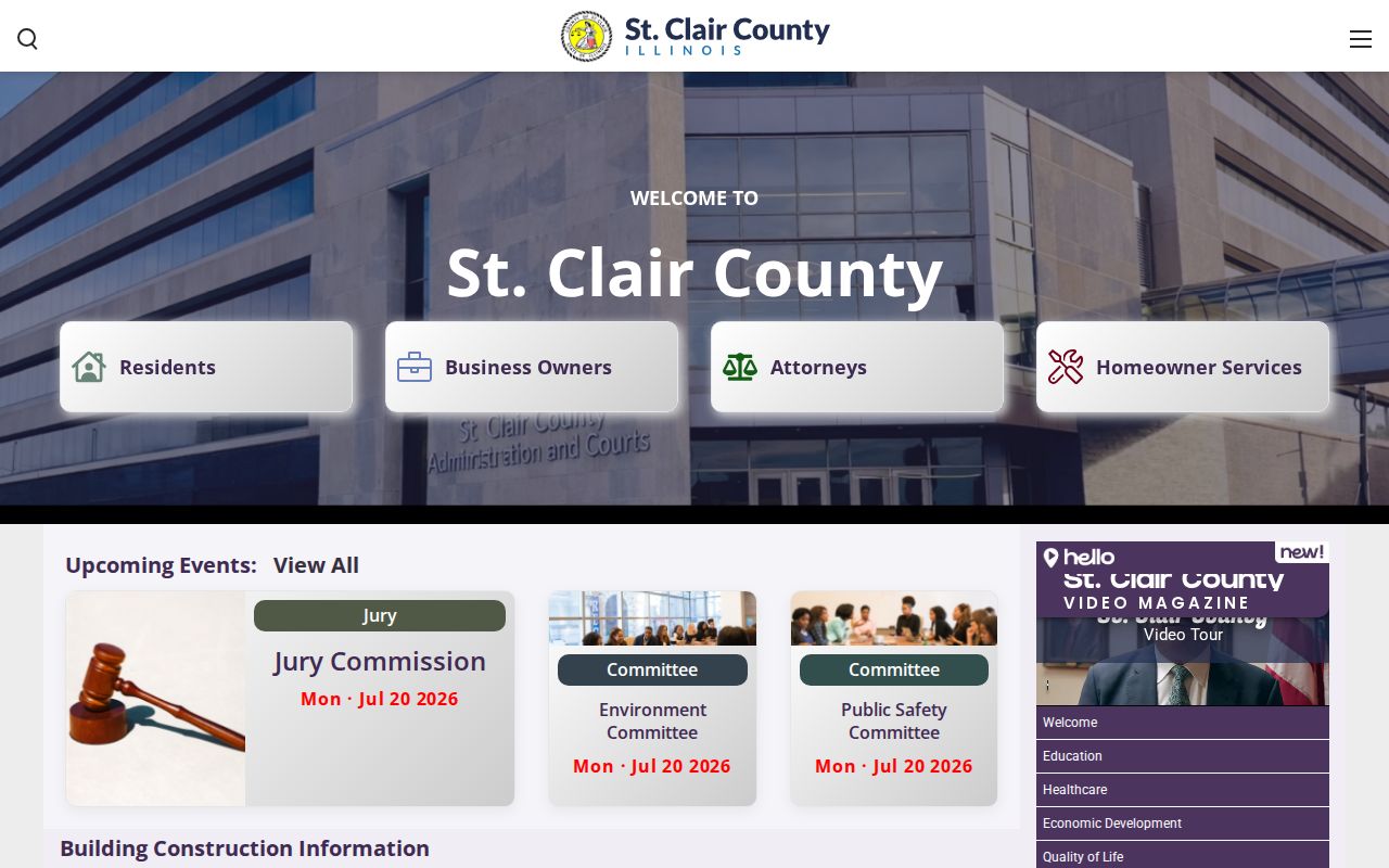 St. Clair County criminal history official county portal