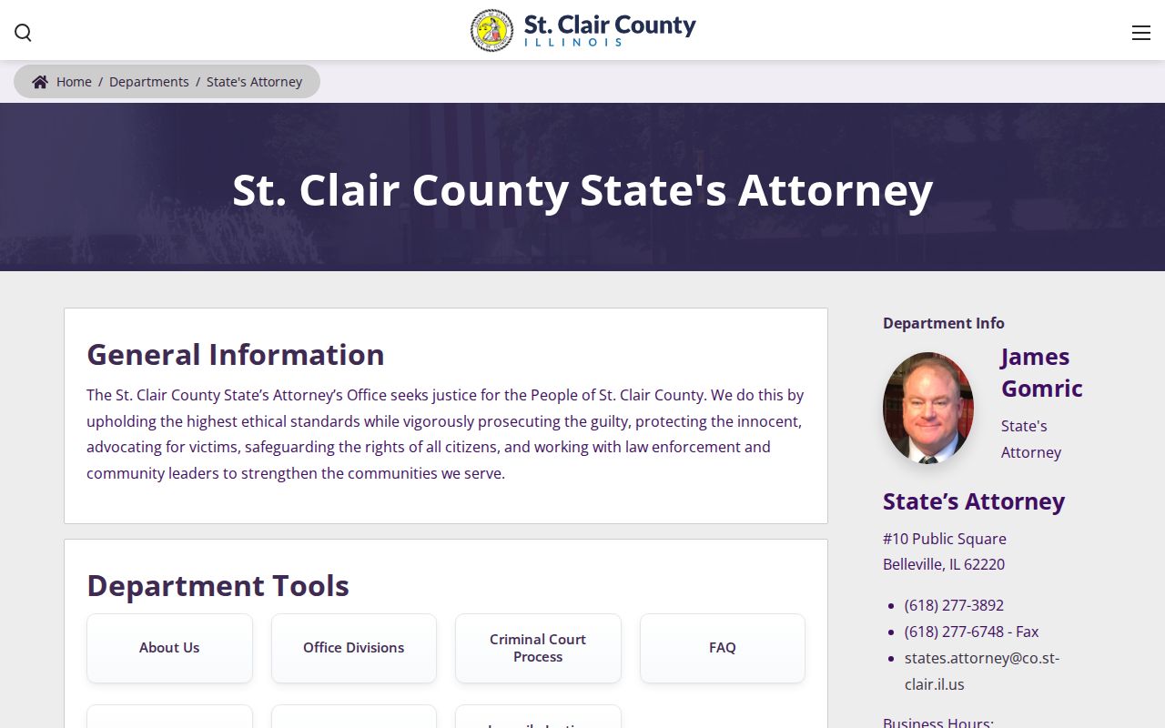 St. Clair County criminal records State's Attorney channel