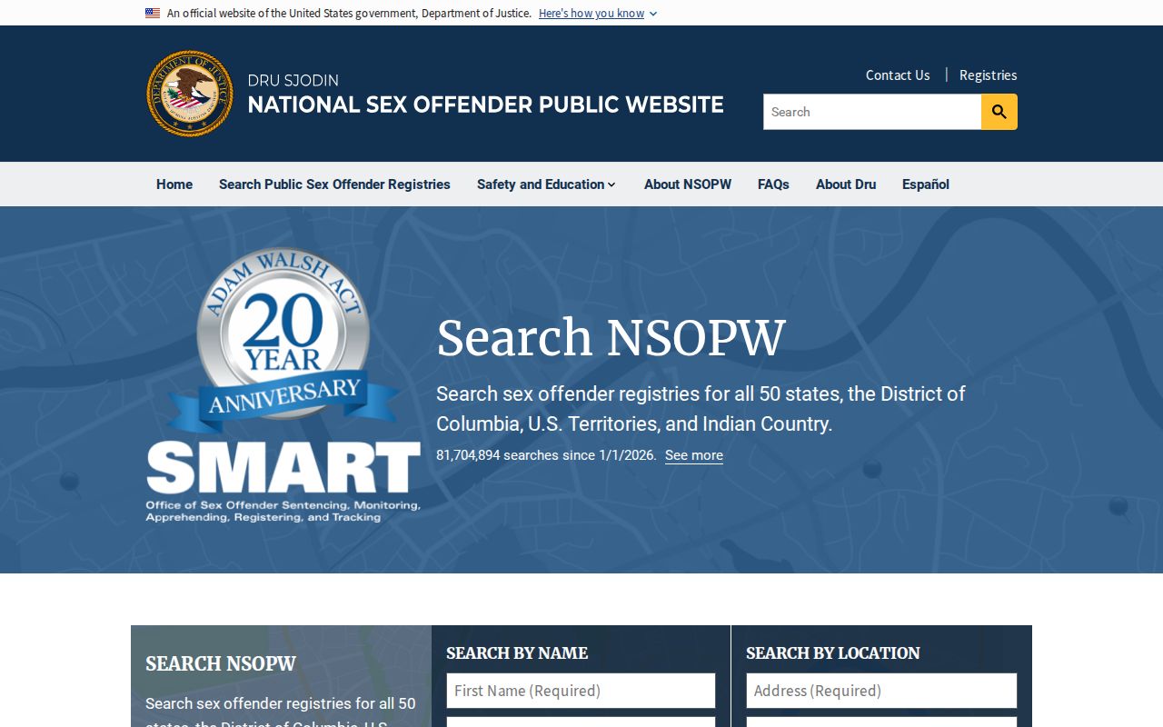 St. Clair County sex offender search national registry