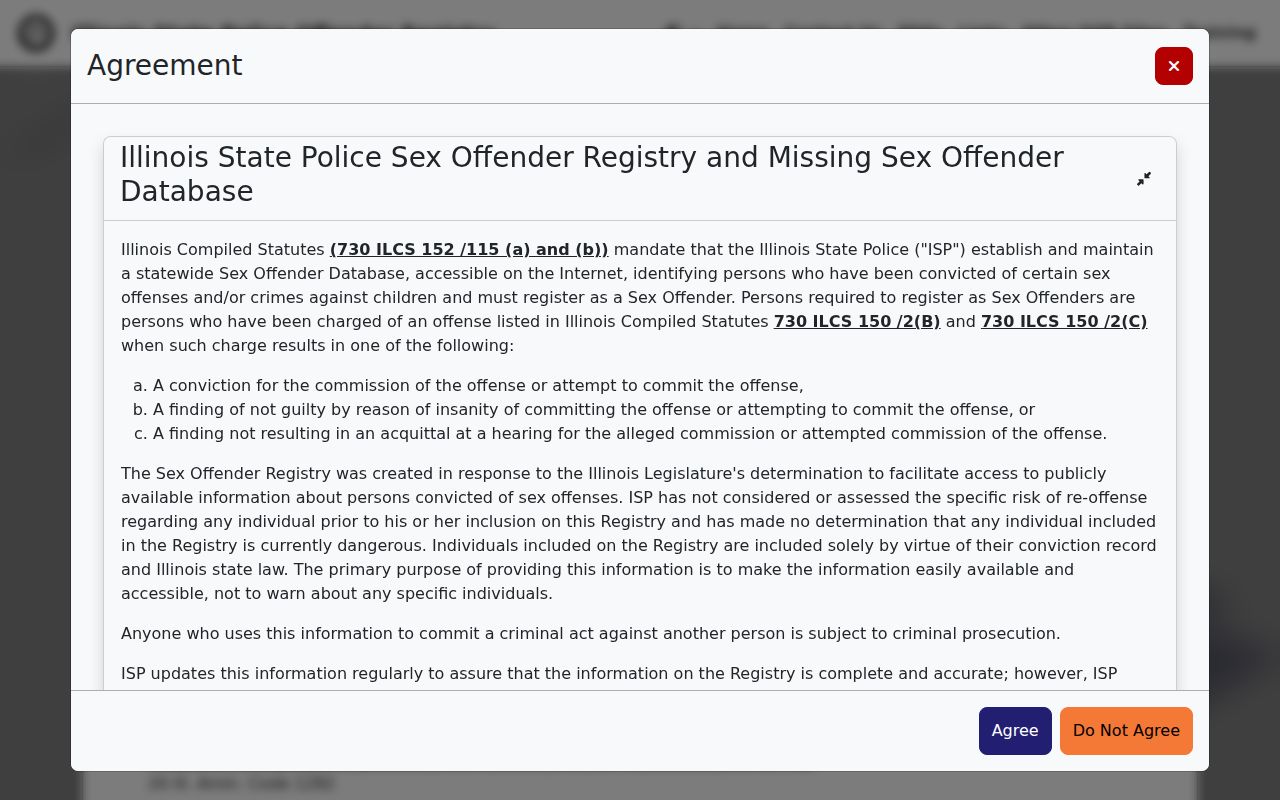 St. Clair County sex offender search registry disclaimer